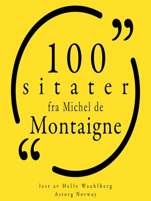 cover image of 100 sitater fra Michel de Montaigne